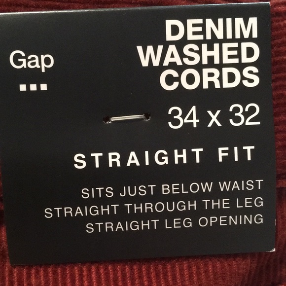 Gap Denim Washed Cords Straight Fit Men’s Pants 34x32 NWT - Picture 3 of 3